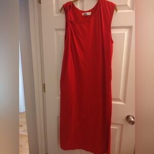 Free People Red Sheath Dress Sleeveless Crew Neck